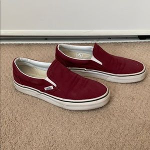 Burgundy slip on vans